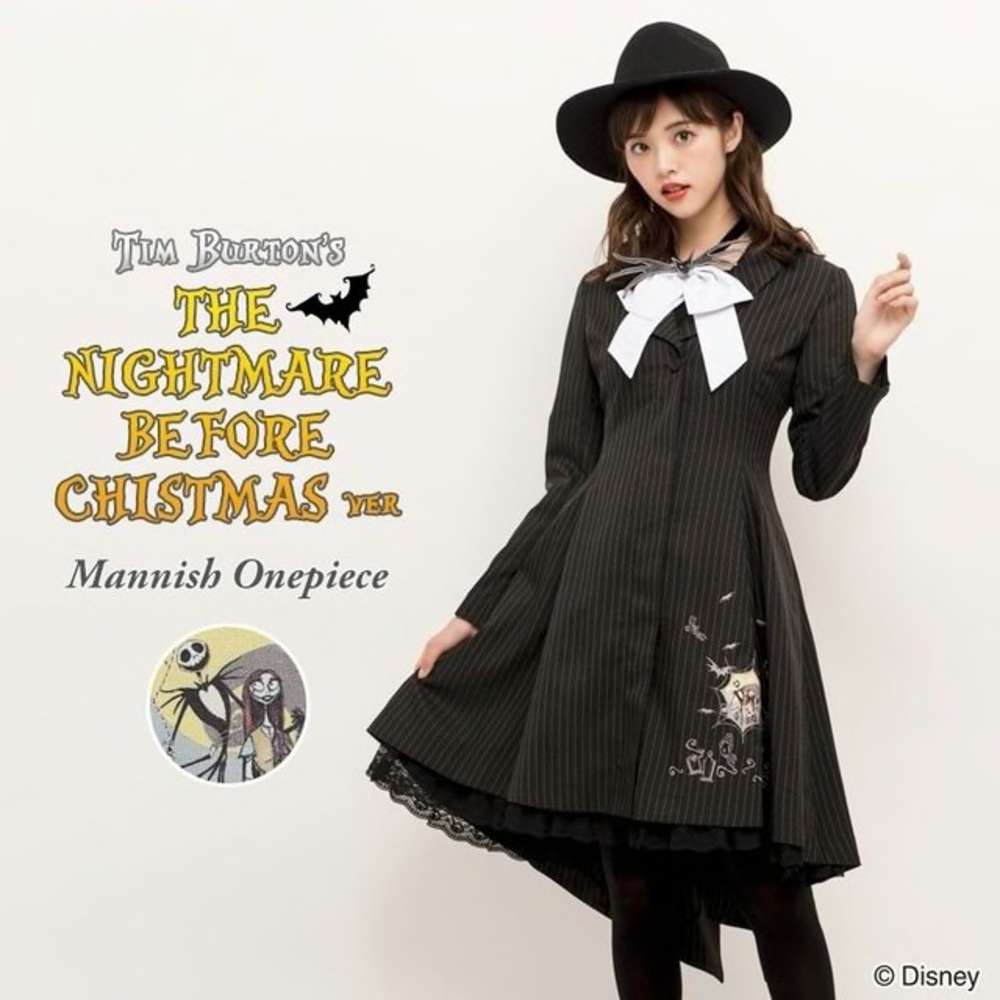 Secret Honey's Disney's Nightmare Before Christmas Striped Black Dress